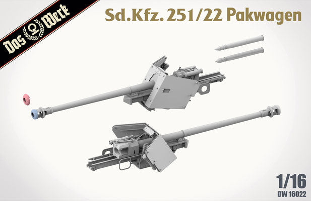 DW16022 -  1/16 - Sd.Kfz. 251/22 Ausf. D "Pakwagen" - No Figures Included
