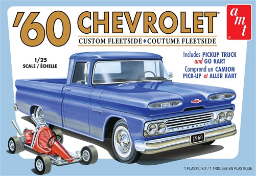 AMT1063M - 1:25 1960 - Chevy Custom Fleetside Pick up w/Go Kart 2T