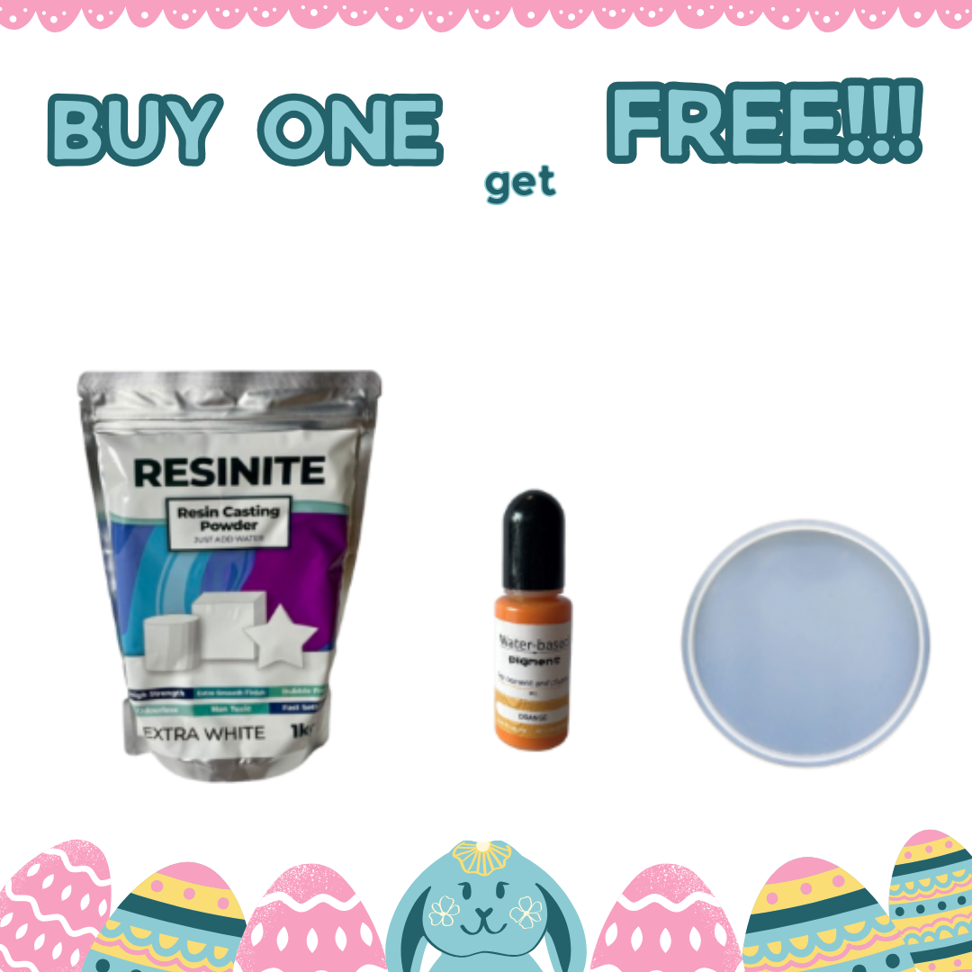 Easter Sale!!! Buy one 1kg Resinite to get one Round Coaster - C056 and one Cement and Plaster Pigment - Orange - FREE!!!!