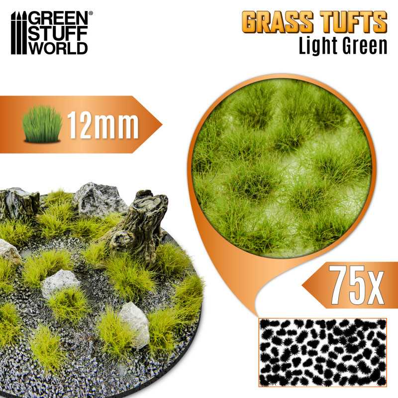 12943 - Grass TUFTS 12mm XL - LIGHT GREEN
