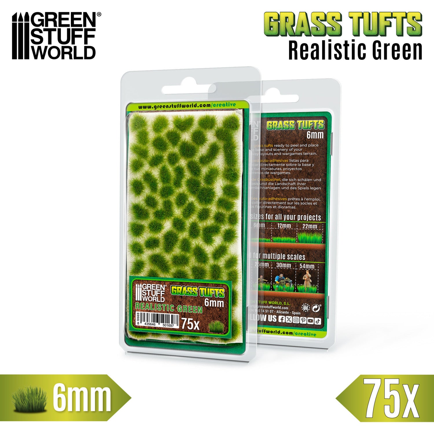 10669 GSW - Grass Tufts 6 mm - Realistic Green