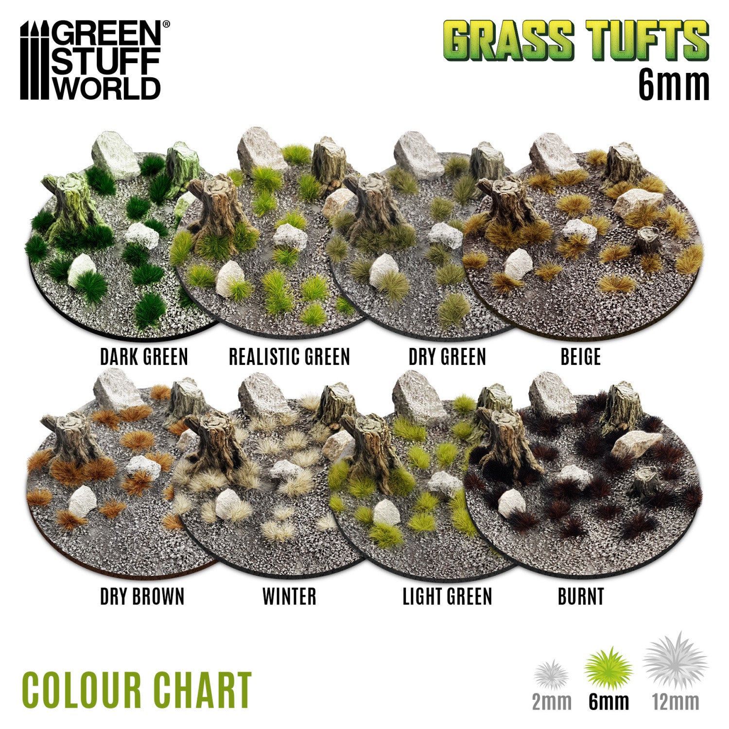 10669 GSW - Grass Tufts 6 mm - Realistic Green