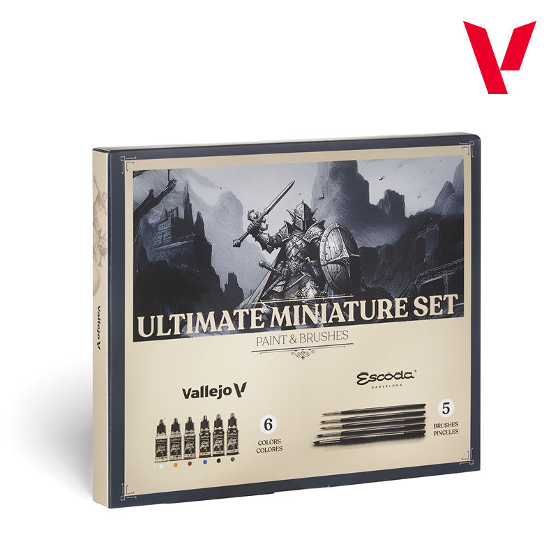 72.206 - Ultimate Miniature Set: Paint & Brushes - Vallejo Game Color (6)  + 5 Brushes Set
