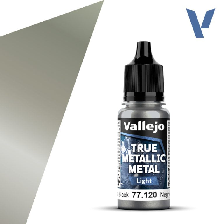 77.120 - Obsidian Black - Vallejo True Metallic Metal (18ml) - Light