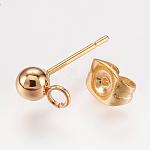 24K Gold Plated Ball Stud Earing findings (5 pairs)