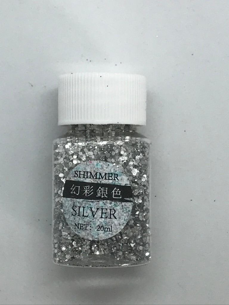 Silver -  Shimmer Glitter - +/- 20 grams