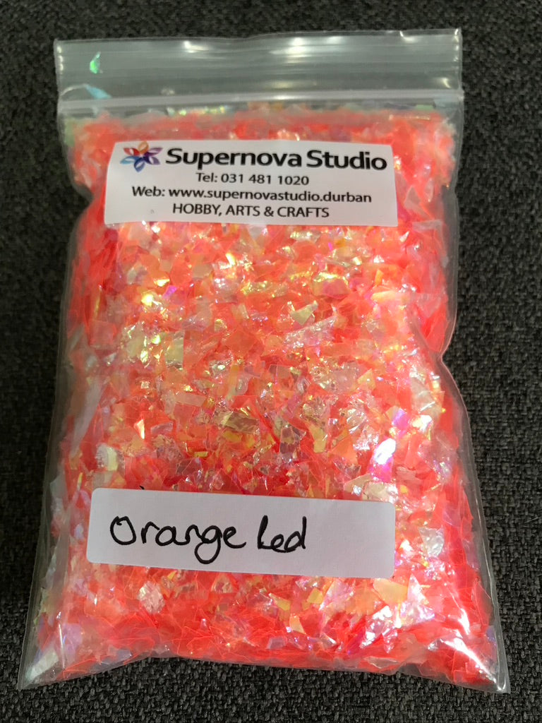 Orange Red - Shell Flakes for Resin - +/- 30 grams