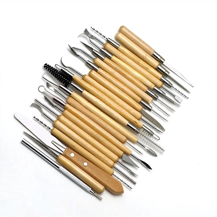 22 Pce Wooden Metal Polymer carving Clay Tool Set