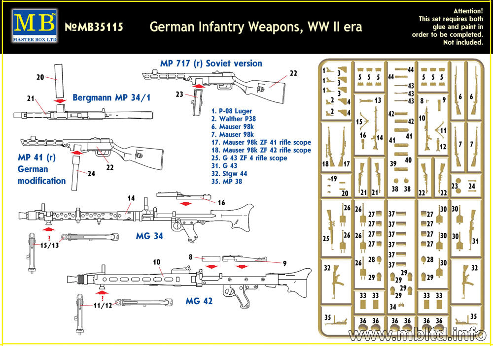 MB35115 (1/35) German Infantry Weapons WWII