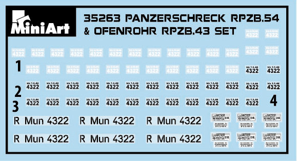 MINA35263 - (1/35) Panzerschreck RPZB 54 & Ofenrohr RPzB 43 Set