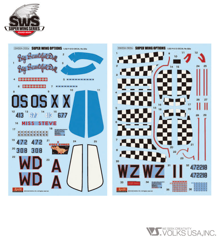 Zoukei-Mura SWS 1/32 P-51D marking set 2