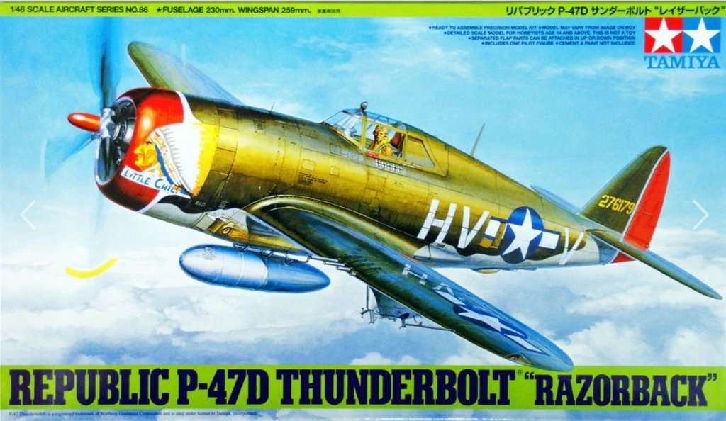 61086 - Tamiya 1/48  Republic P47D Thunderbolt "Razorback"