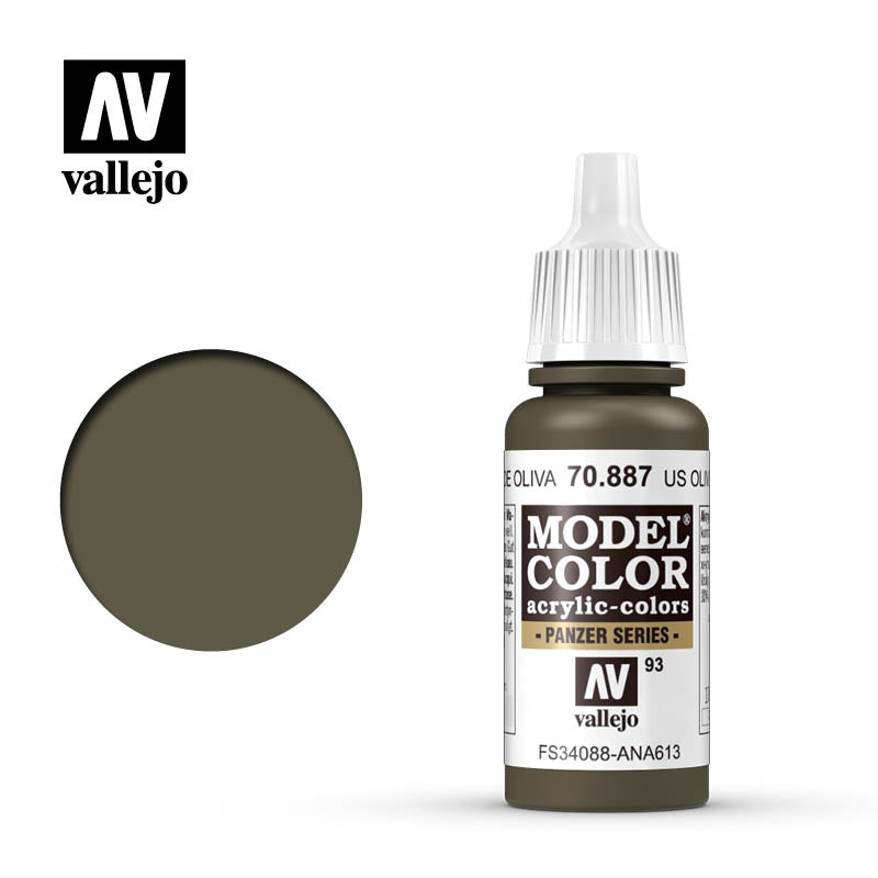 70.887 US Olive Drab (Matt) - Vallejo Model Color