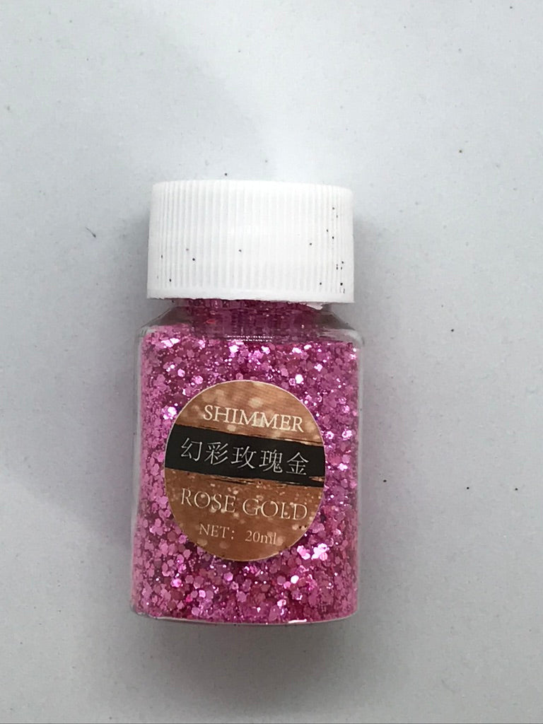 Rose Pink -  Shimmer Glitter - +/- 20 grams