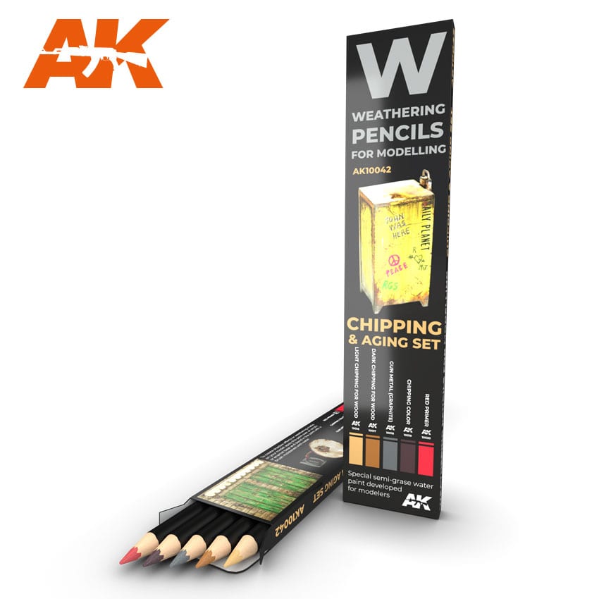 AK10042 - Weathering Pencil Set - Chipping & Aging Effects
