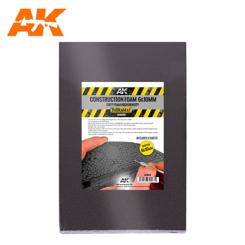 AK8098 - Construction foam 6 & 10mm grey (195 x 295mm)