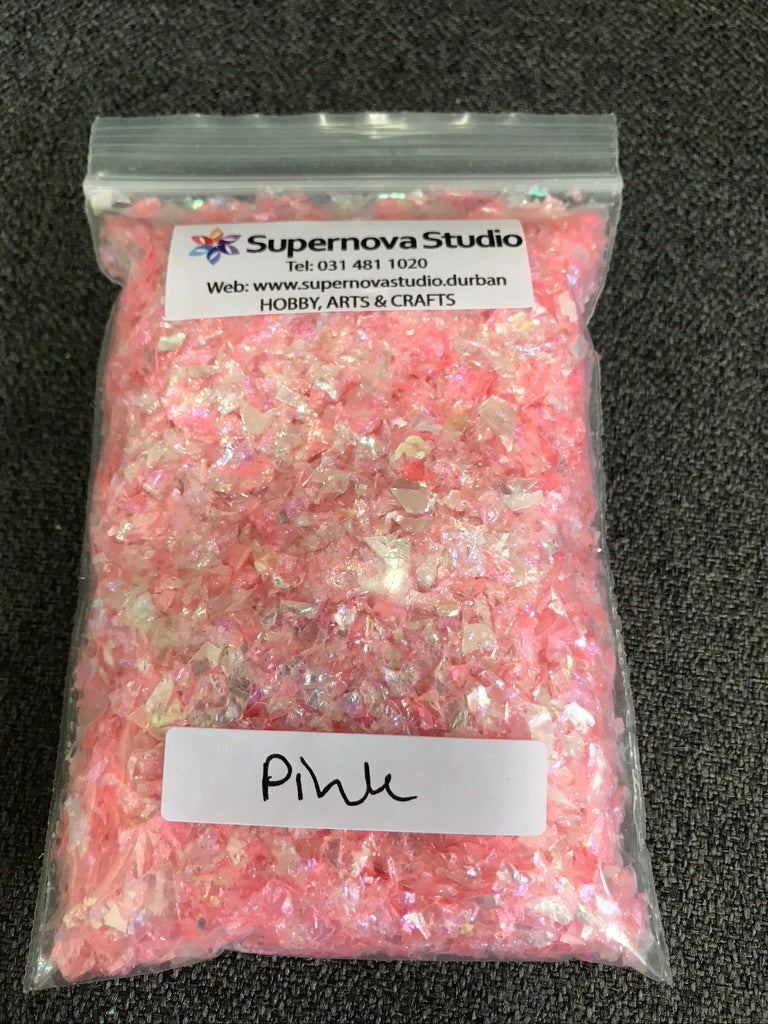 Pink - Shell Flakes for Resin - +/- 30 grams