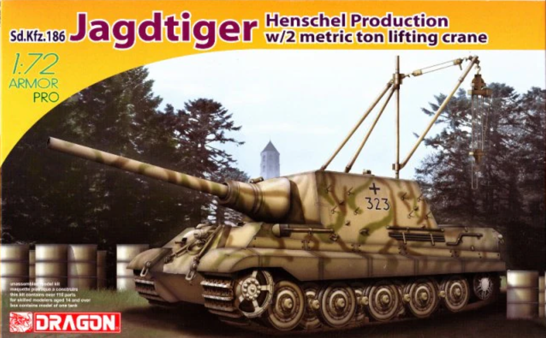 DR7345 - 1/72 Sd.Kfz.186 Jagdtiger Henschel Production w/2 Metric Ton Lifting Crane