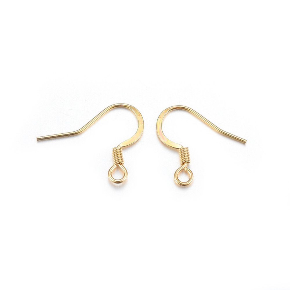 304 Surgical Stainless Steel 18K Gold Plated - Golden French Earring Hooks (5 PAIRS)