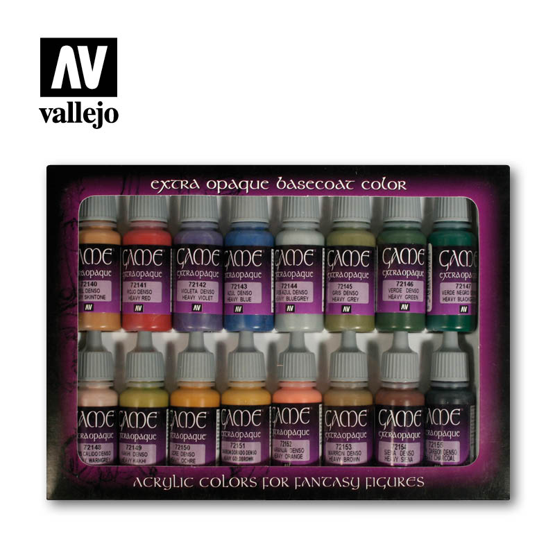 72.290 Extra Opaque Colors (16) - Vallejo Game Color Set - Supernova Studio