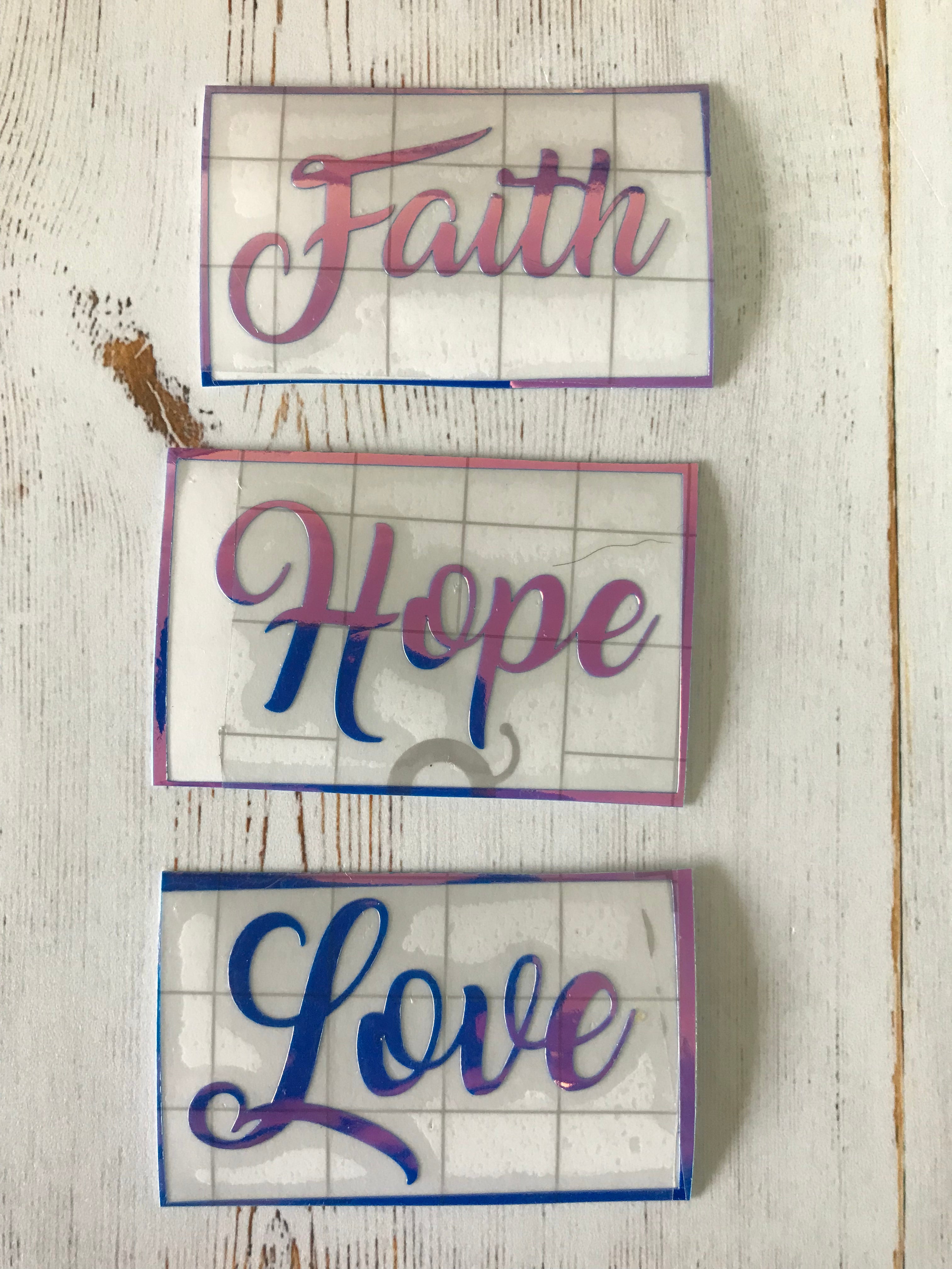 Stickers in Colorshift   - FAITH, HOPE, LOVE  (3)