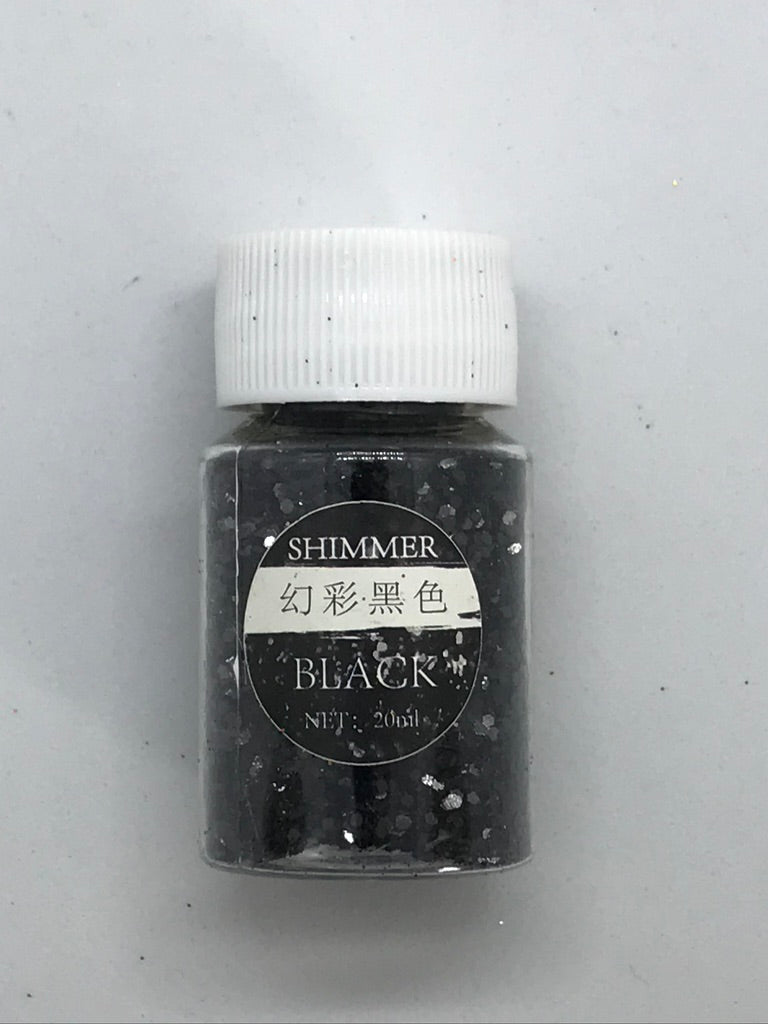 Black -  Shimmer Glitter - +/- 20 grams