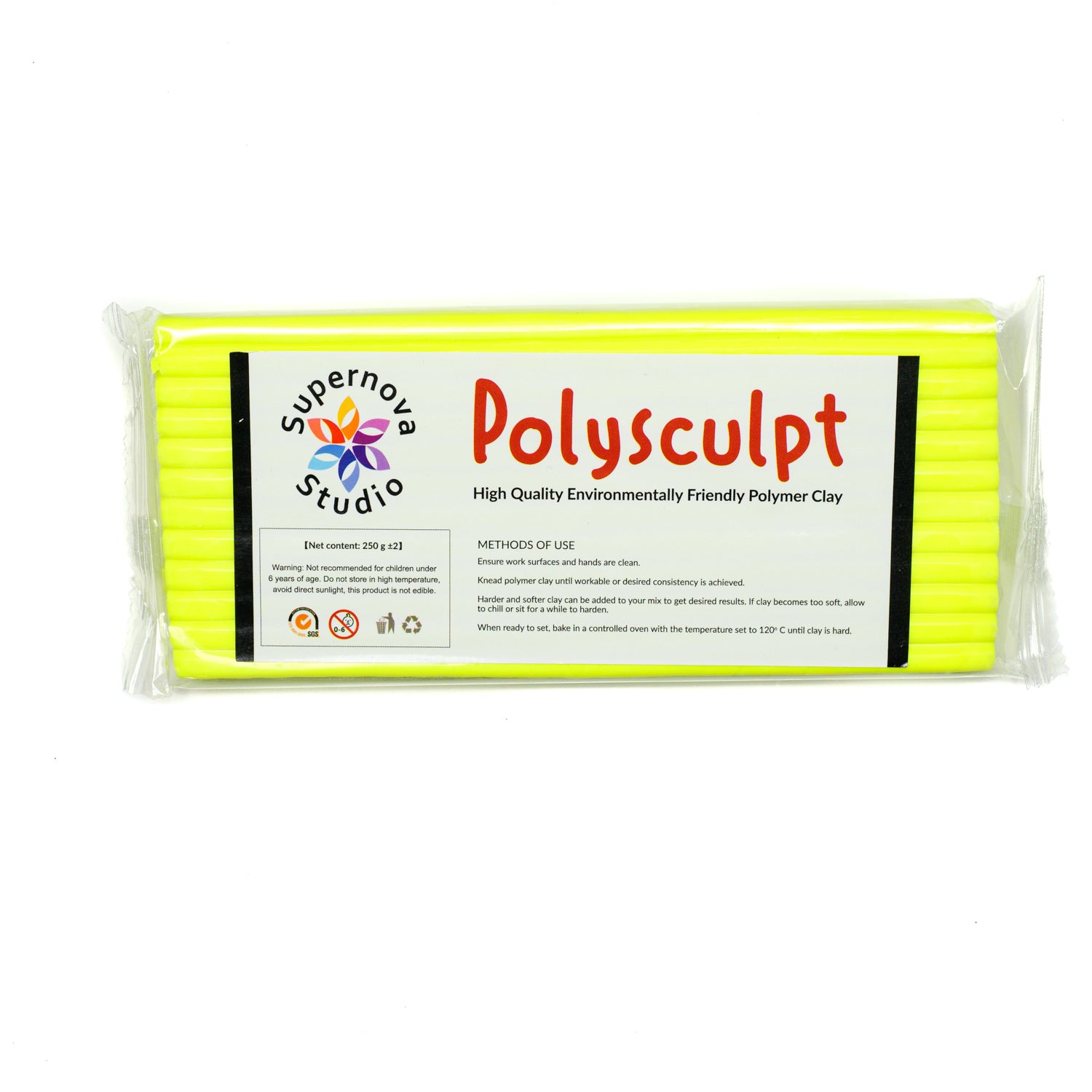 Fluo Yellow Polysculpt ™ Polymer Clay -  250g