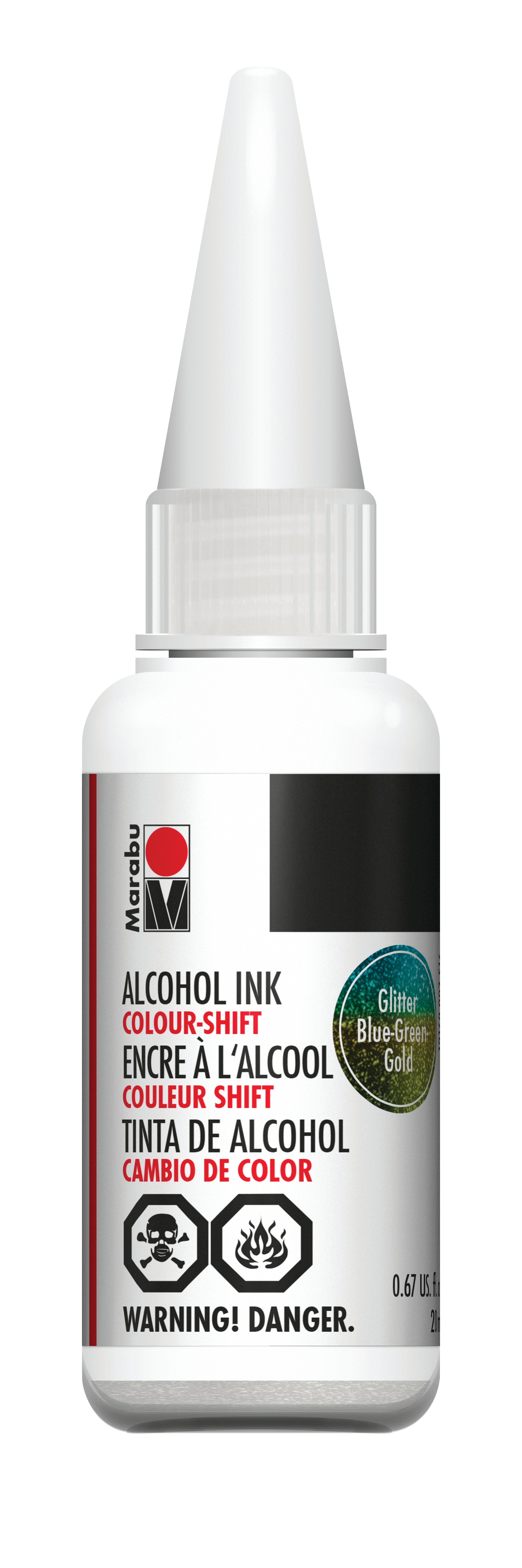 Marabu Alcohol Ink 20 ml -  GLITTER BLUE GREEN GOLD