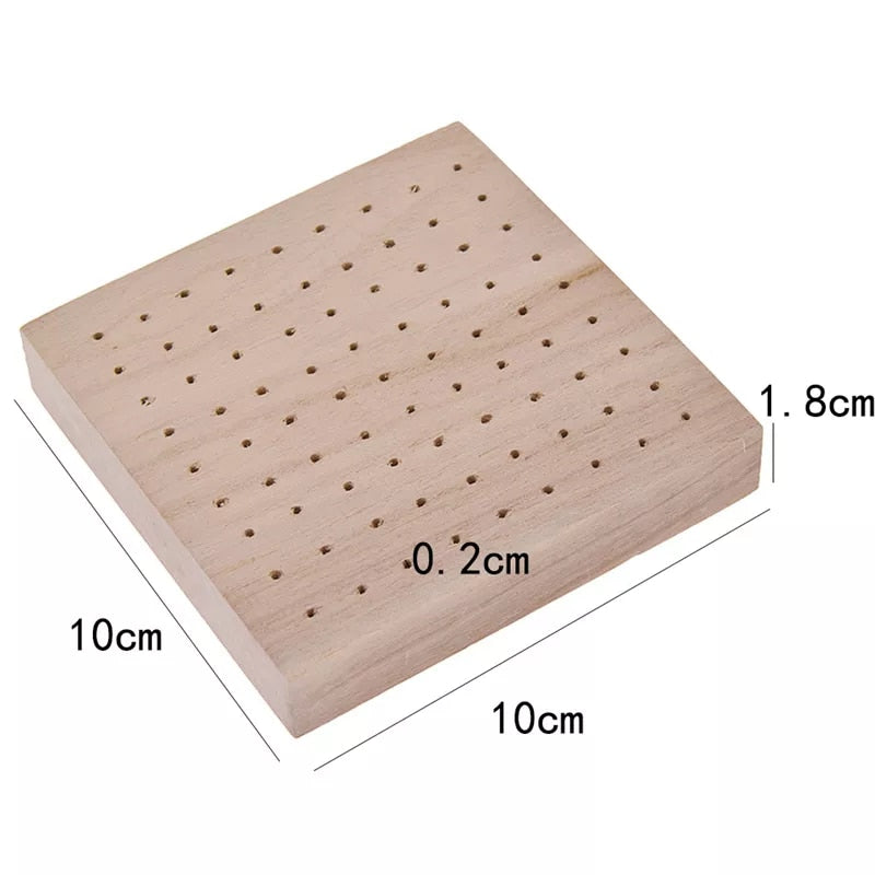 Wooden Square Peg Board - 10 cm x 10 cm