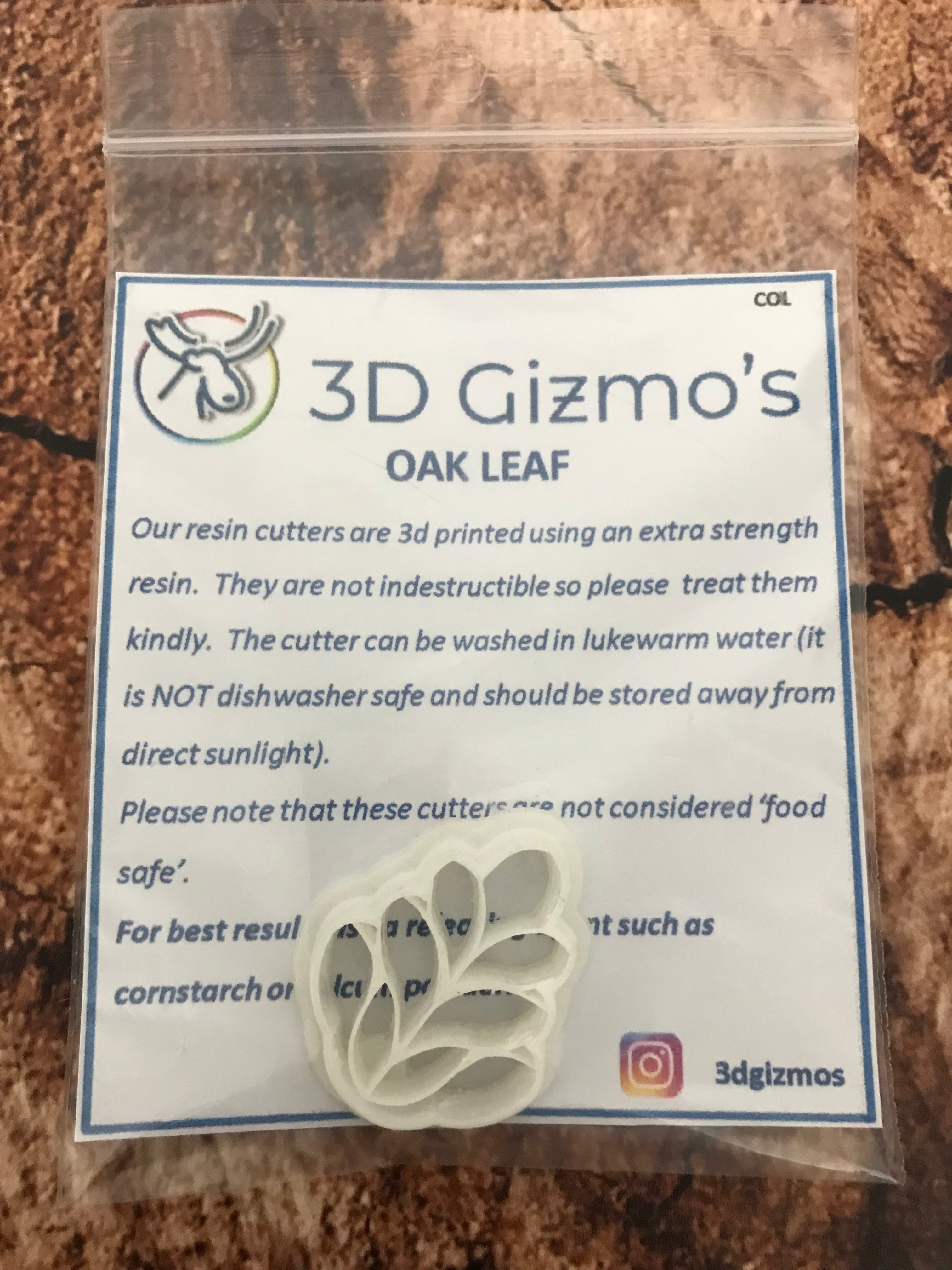 3D Gizmo's - Oak Leaf Cutter (resin)