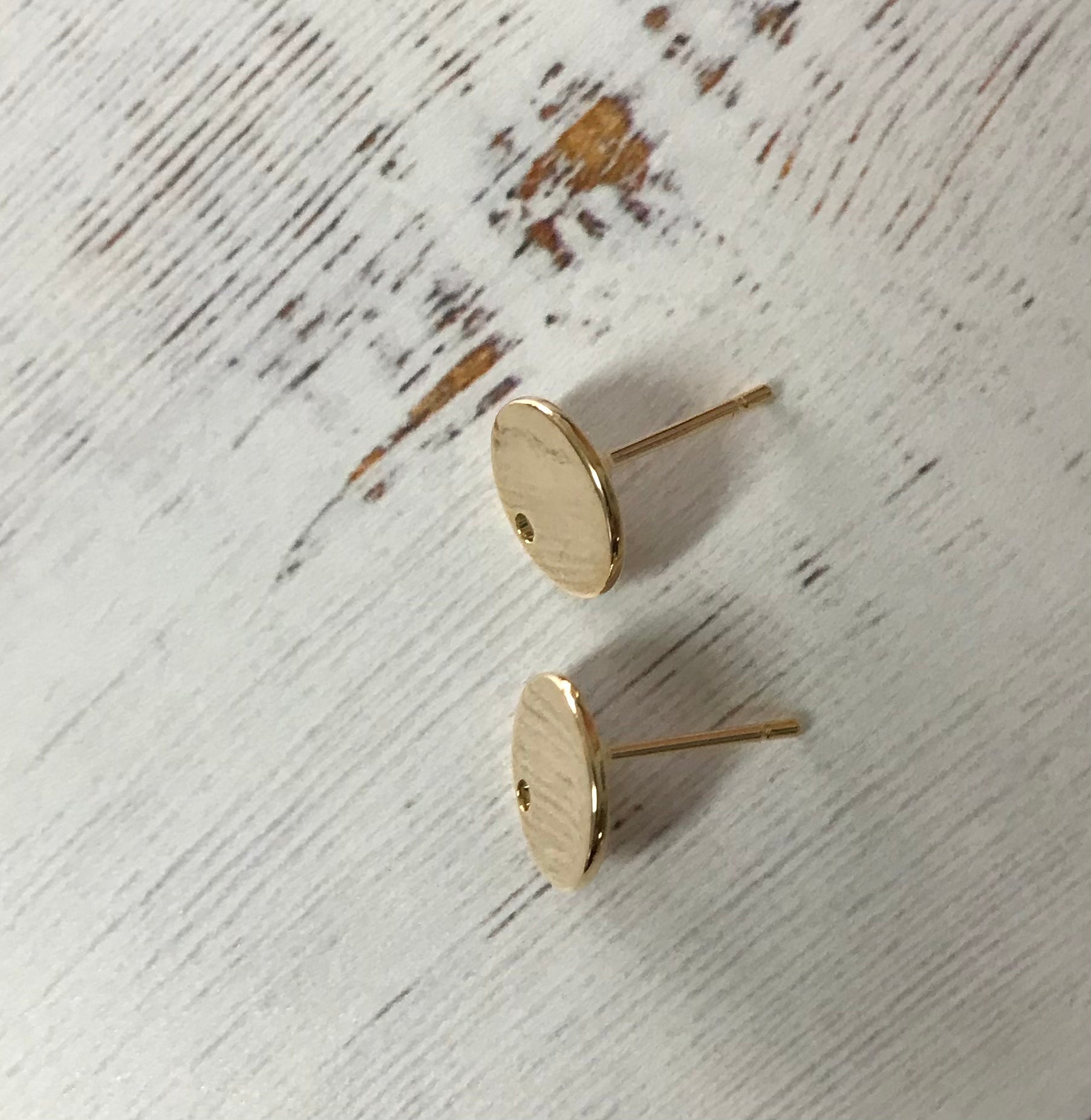 Real 18k Gold Plated Brass Stud Earing Findings ( 1 Pair)