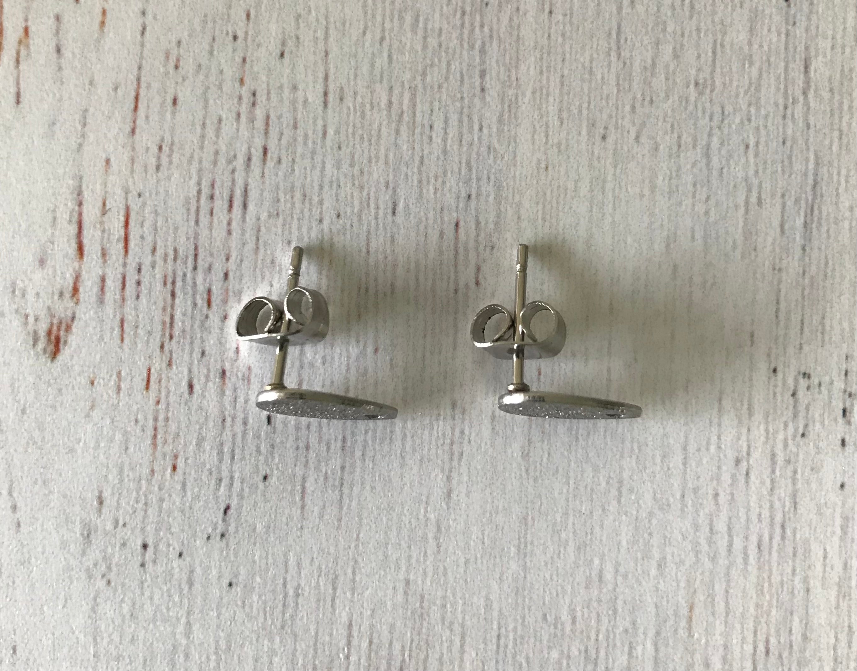 304 Stainless Steel Stud Earring, Textured Teardrop (1 Pair)