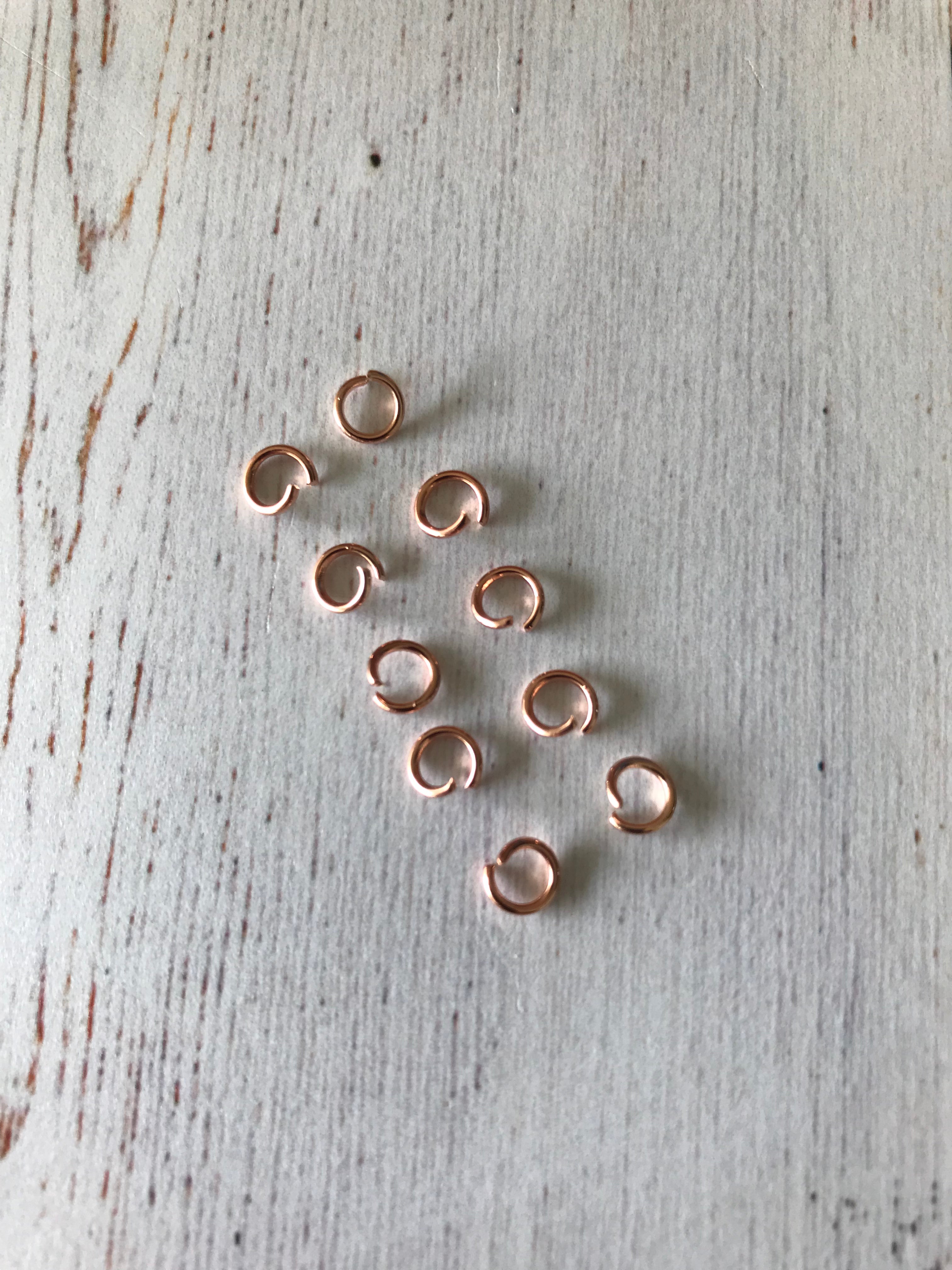 304 Stainless Steel Rose Gold Jump Rings (5x0.8mm) (5 Pairs)