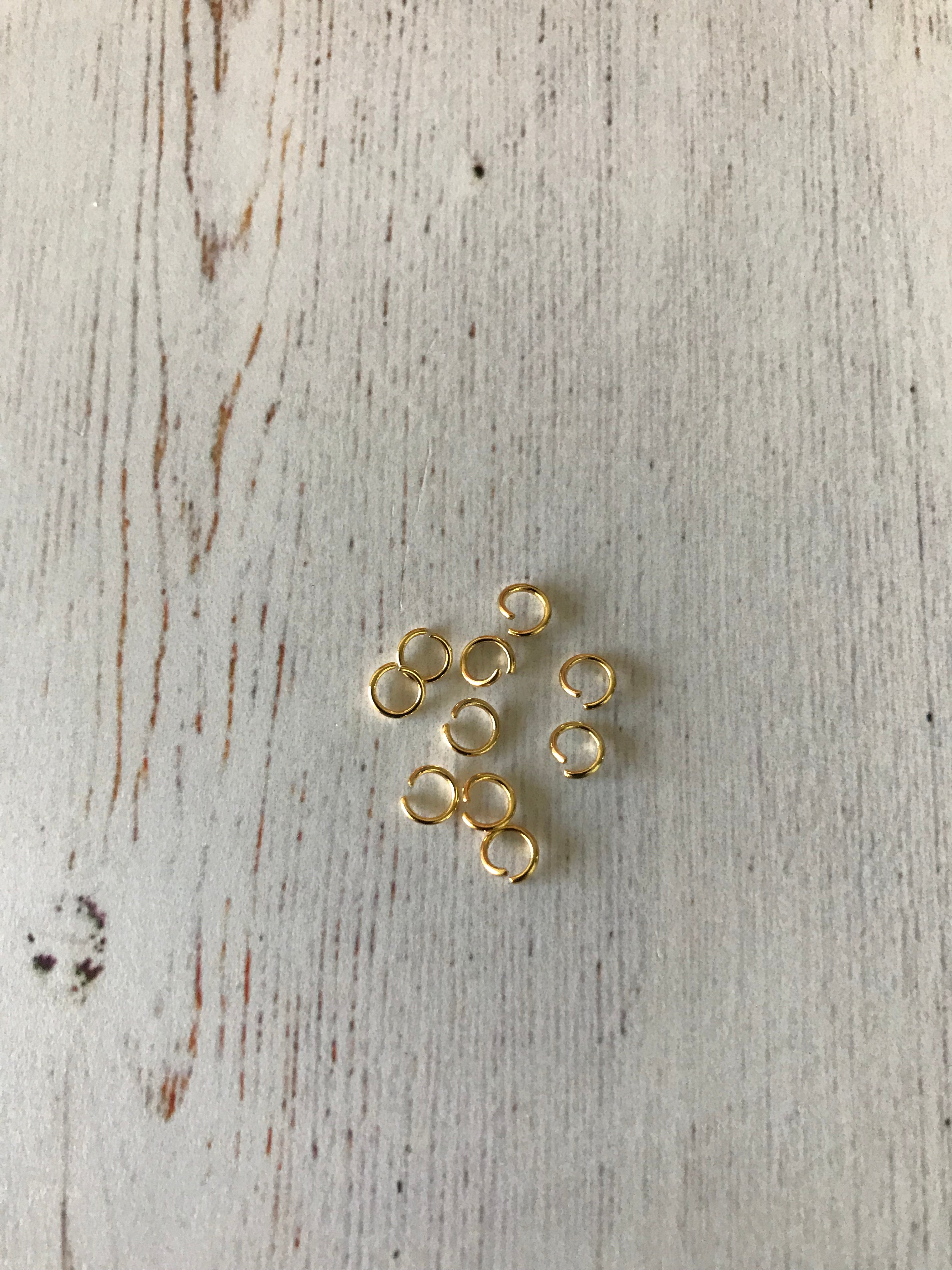 304 Stainless Steel - Golden Open Jump Rings (4x0.6mm) (5 Pairs)