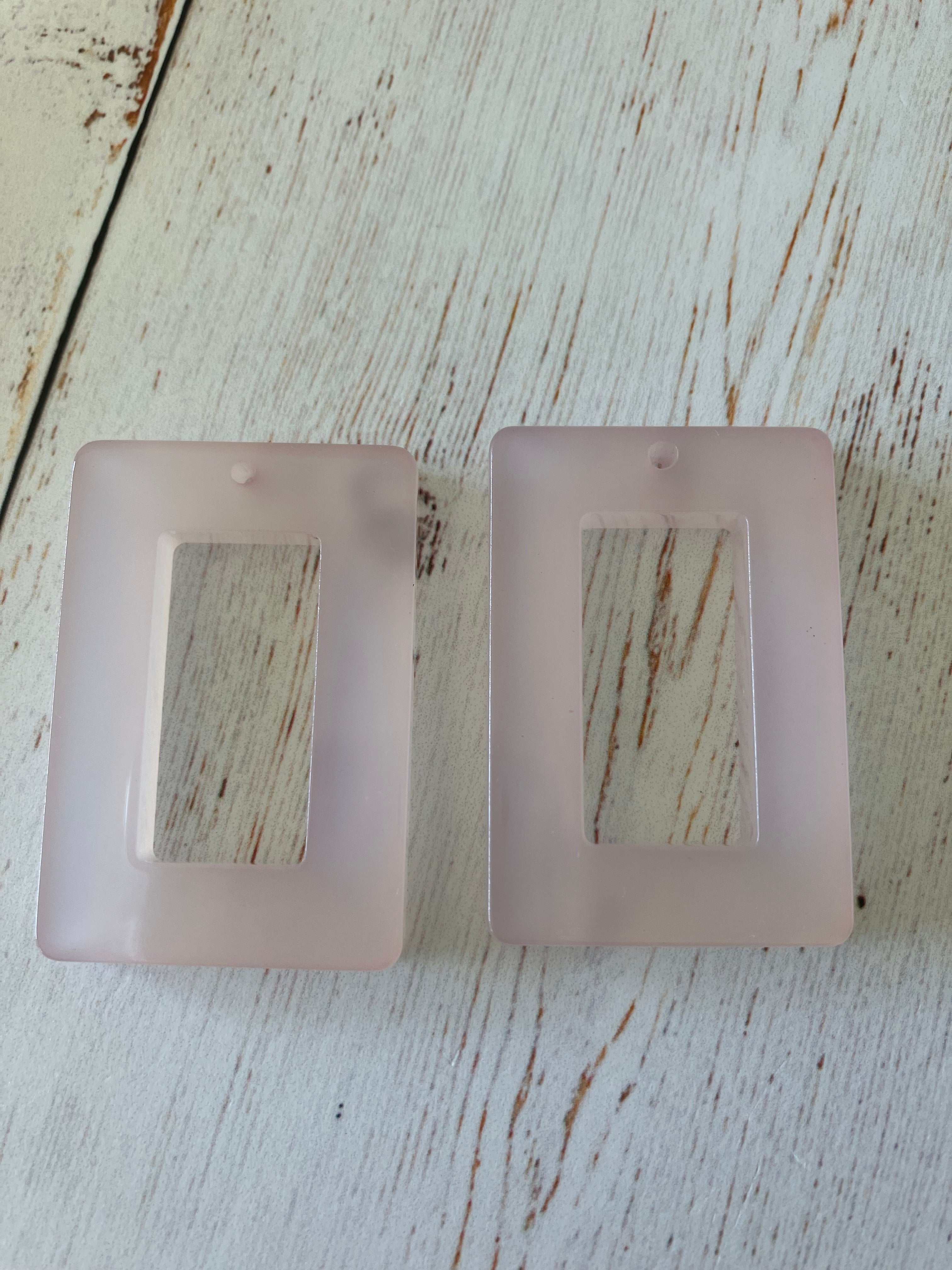 Acetate Resin Finding set - Large Transparent Pink ( 1 Pair)