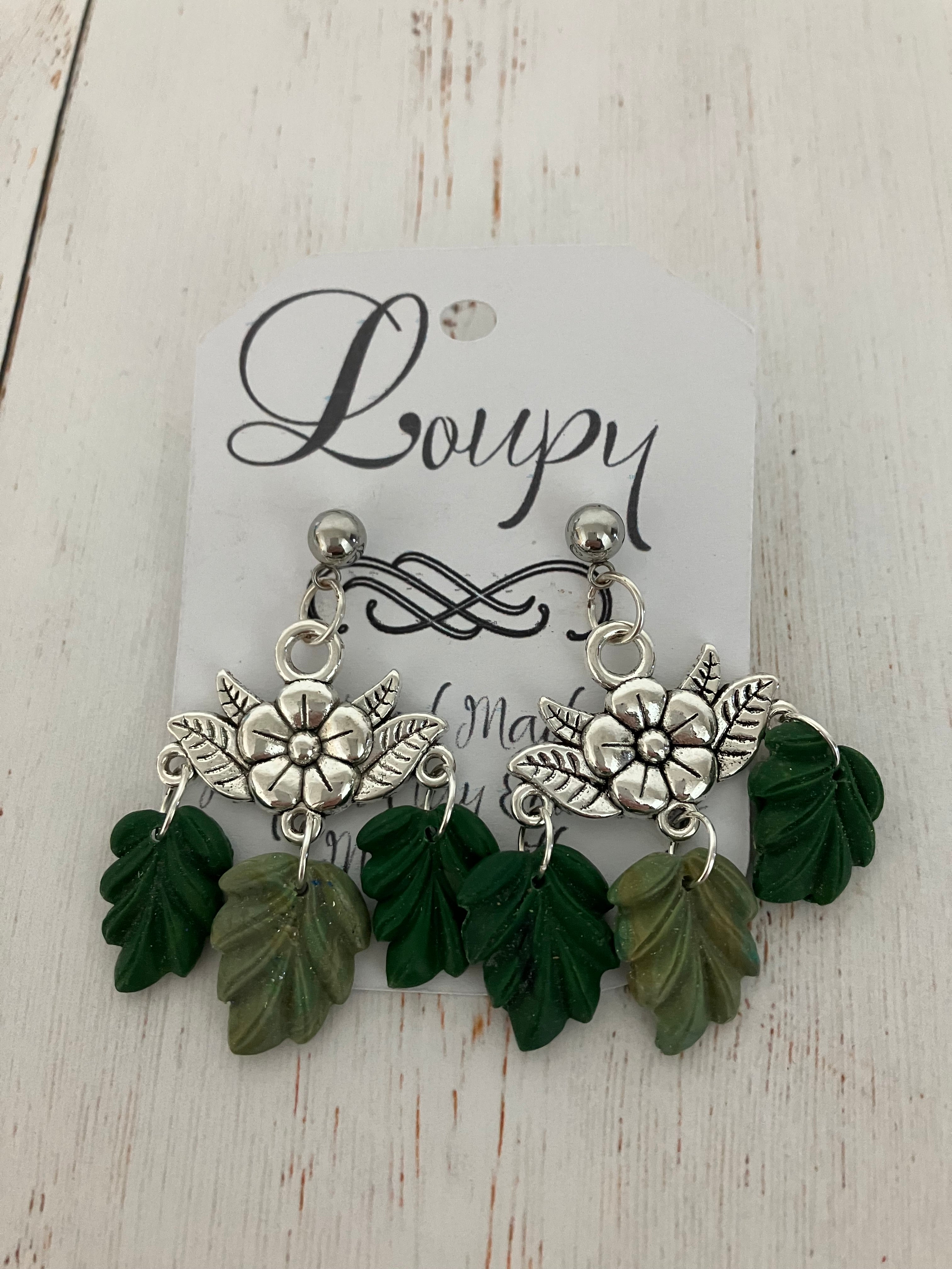 Silver Flower Earring with 3 loops