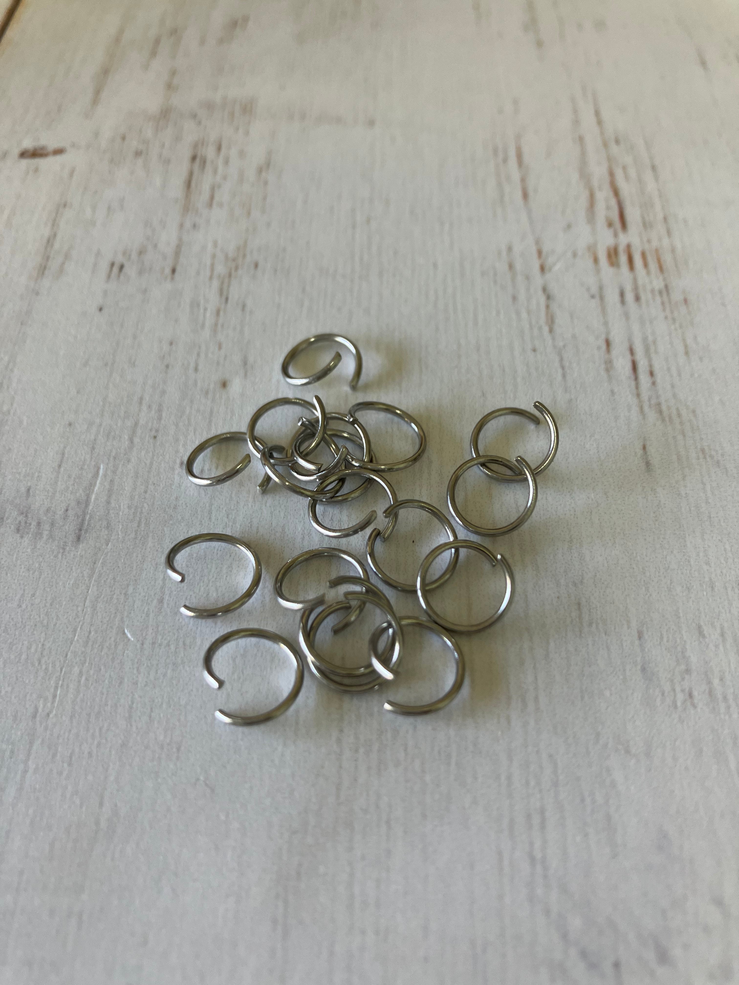 Steel Open Jump Rings (0.8x8mm) (10 Pairs)