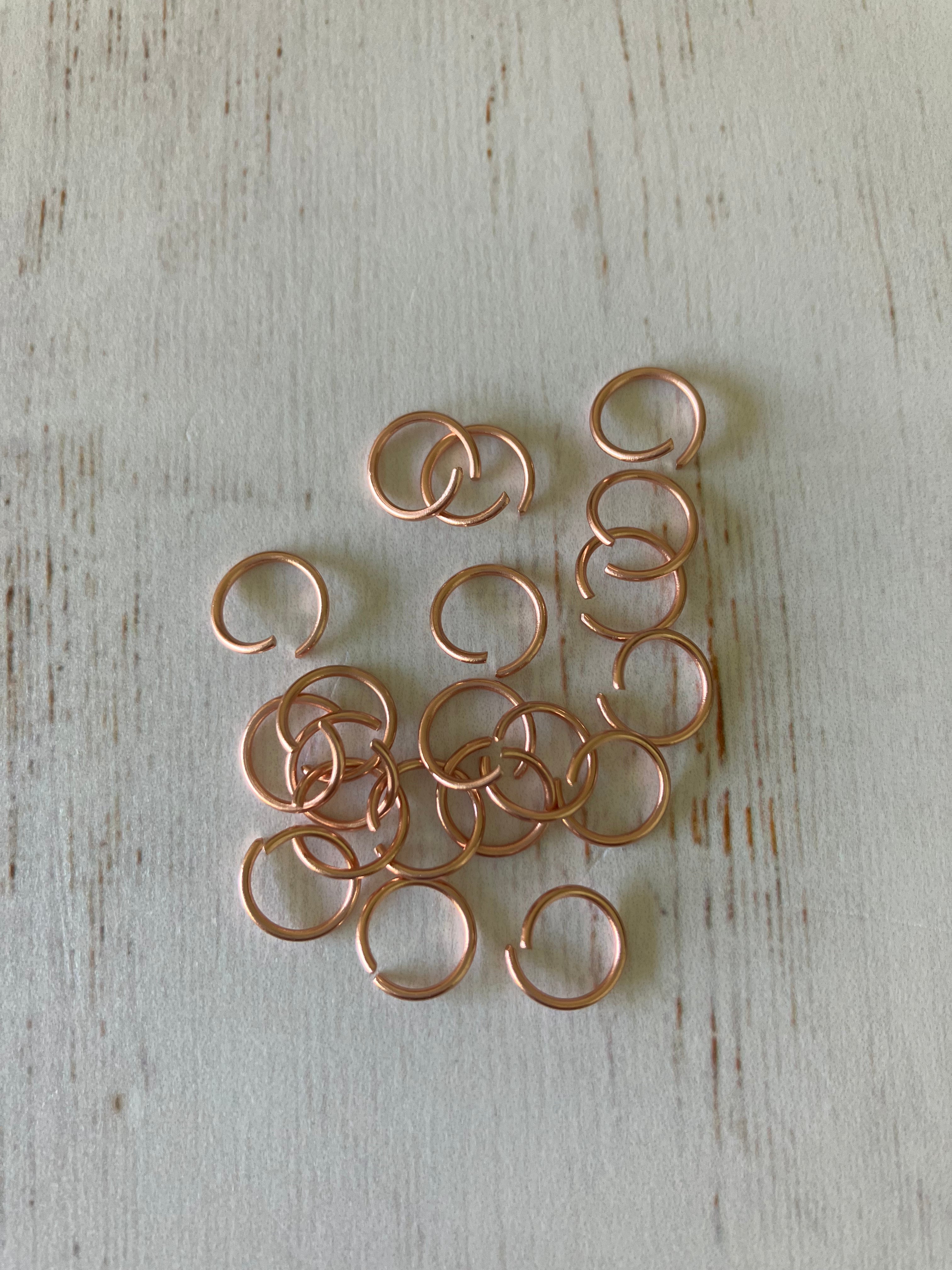 304 Stainless Steel Open Jump Rings Rose Gold (8 x 1mm) (10 Pairs)