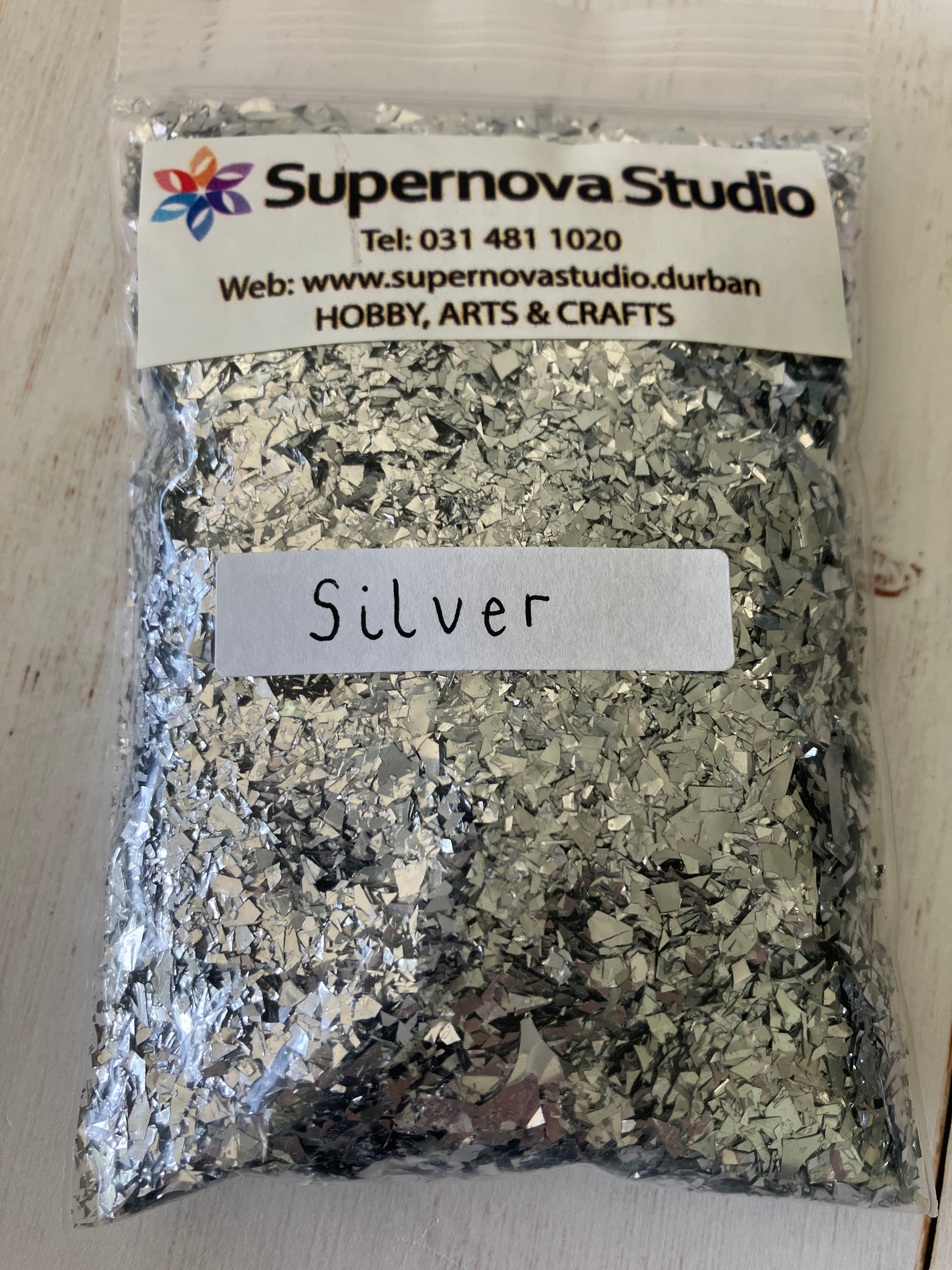 Silver - Shell Flakes for Resin - +/- 30 grams