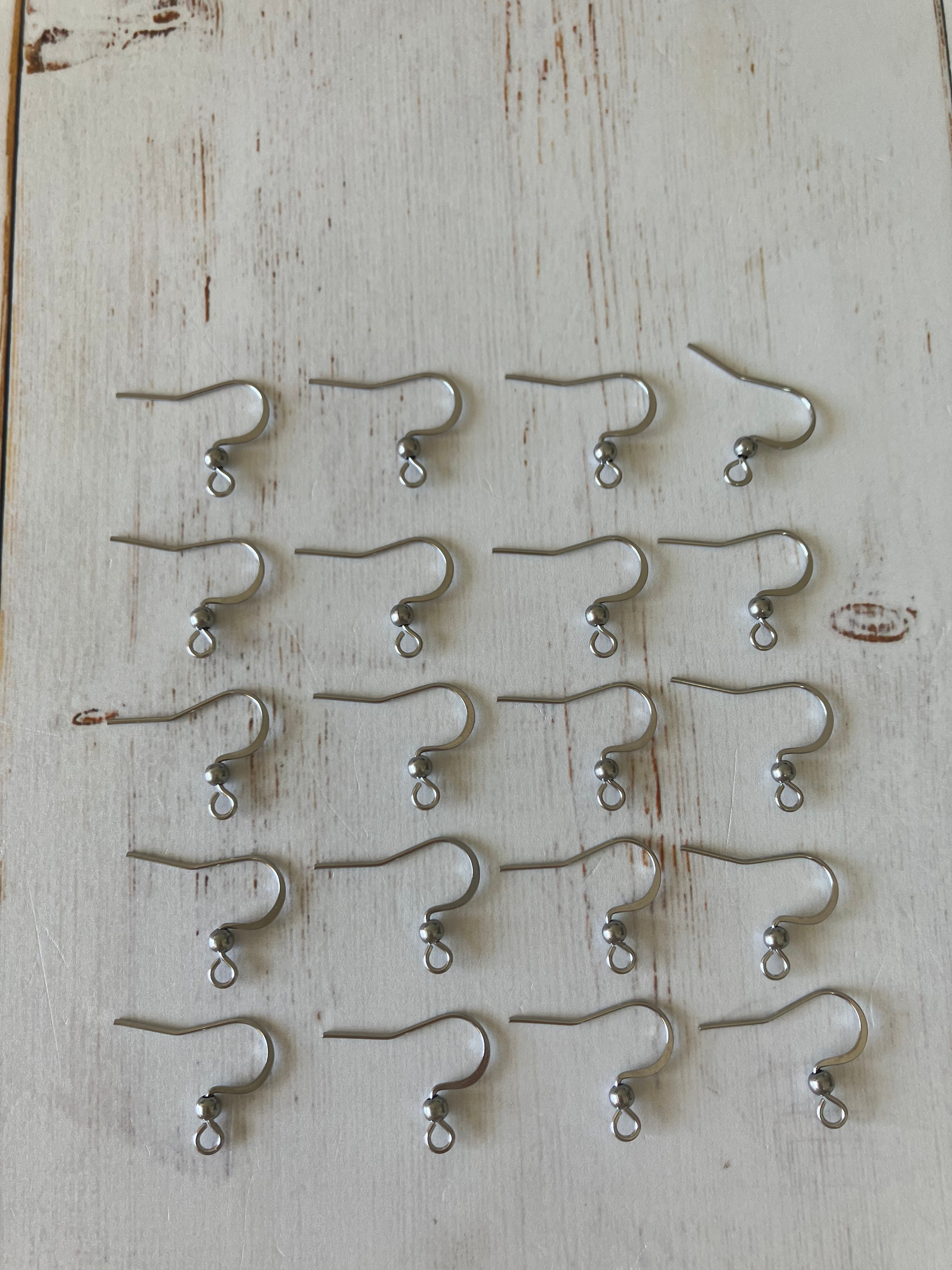 316 Surgical Stainless Steel French Earing Hooks  (10 Pairs)