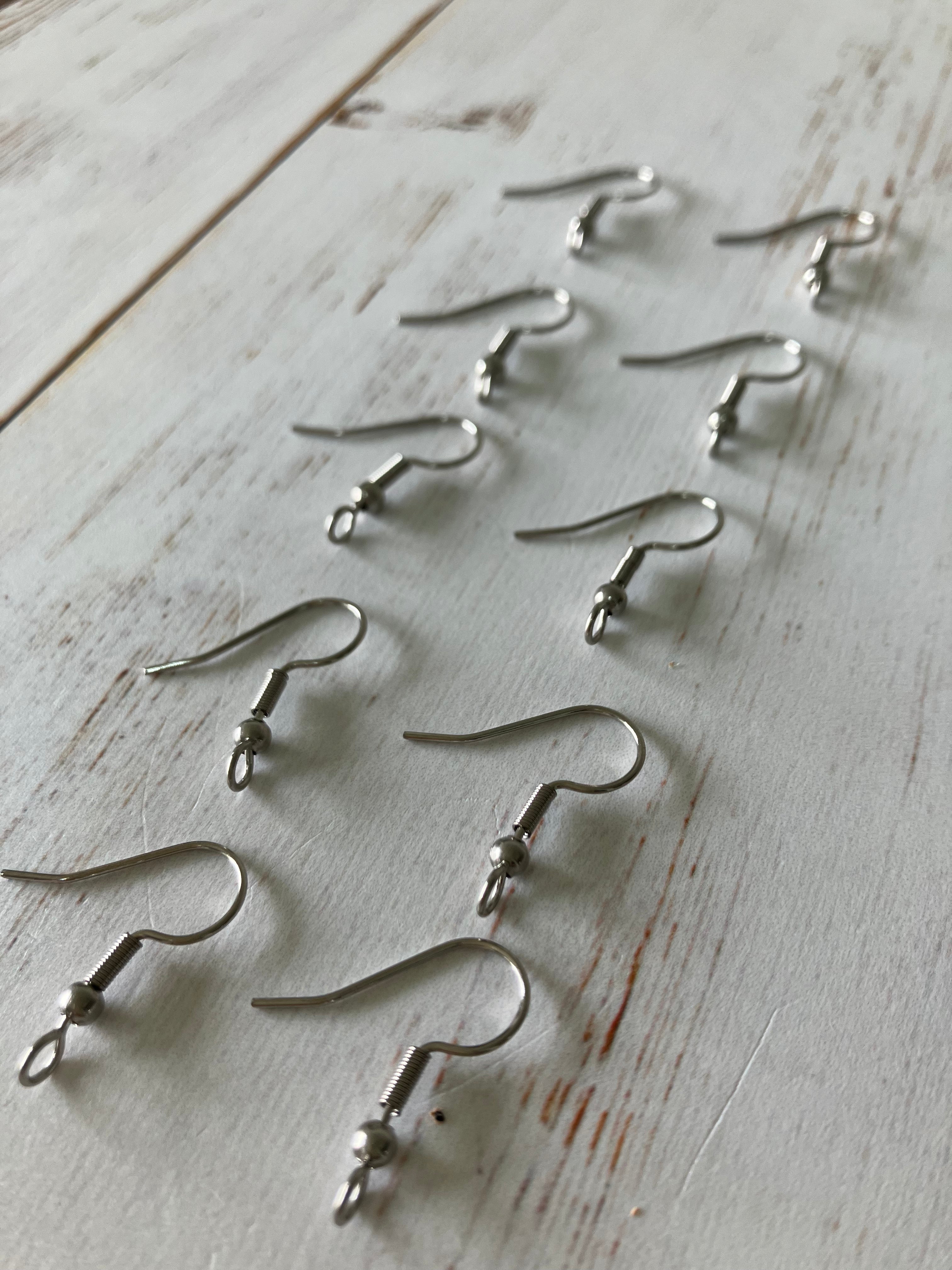 304 Stainless Steel Earring Hooks, Ear Wire, with Vertical Loop, Stainless Steel Color ( 5 PAIRS)