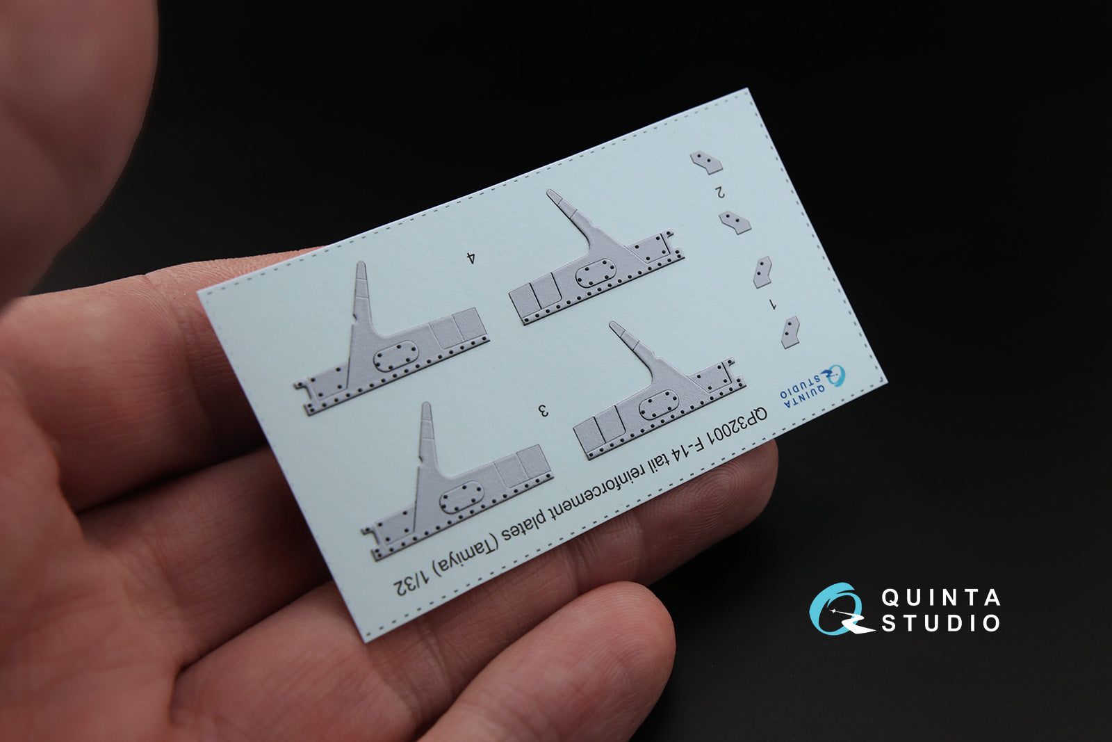 Quinta Studio - 1/32 F-14 tail reinforcement plates QP32001 for Tamiya kit