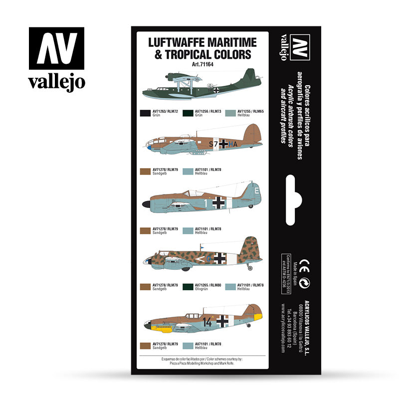 71.164 Luftwaffe Maritime & Tropical Colors (8) - Vallejo Model Air Set