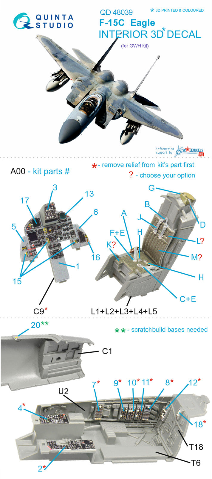 Quinta Studio - 1/48 F-15C - QD48039 for GWH kit