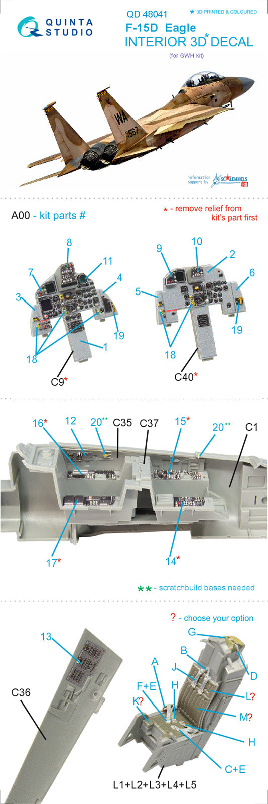 Quinta Studio - 1/48 F-15D - QD48041 for GWH kit