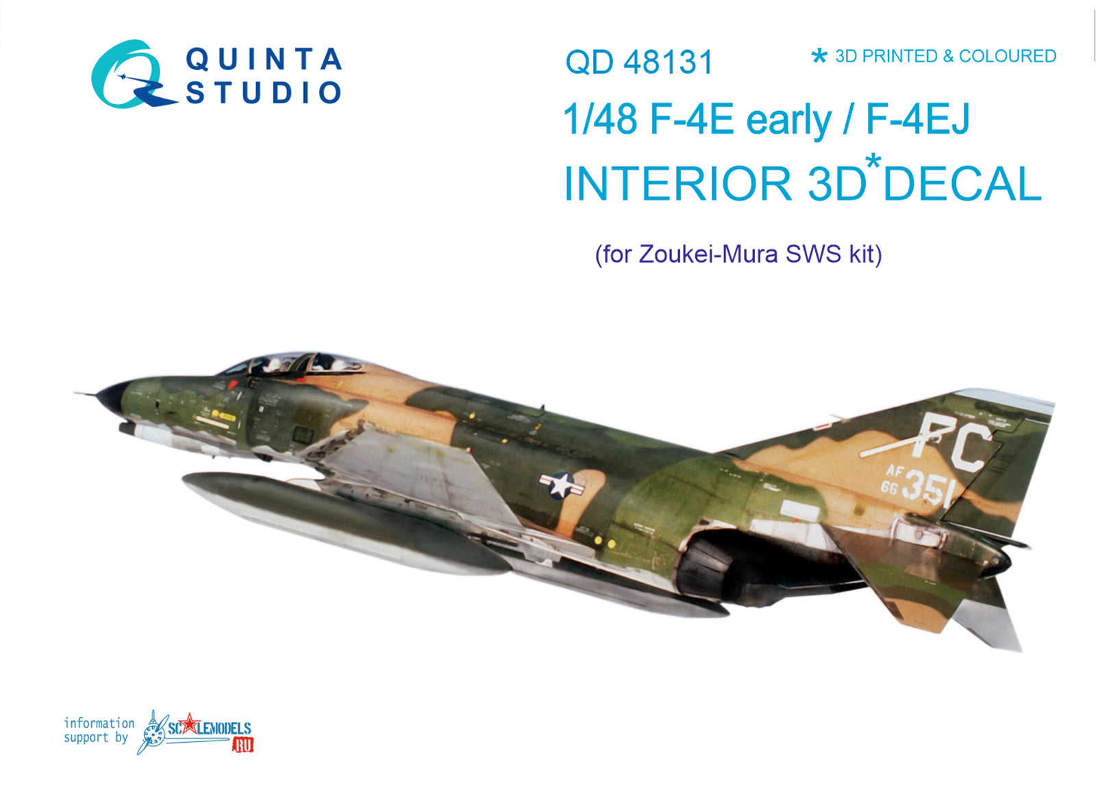 Quinta Studio - 1/48  F4E (early)/F-4EJ  - QD48131 for Zoueki-Mura kit