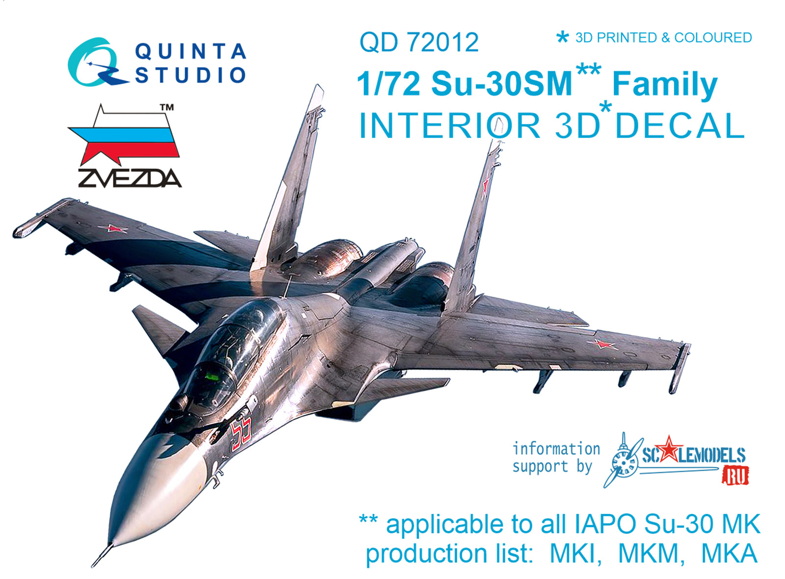Quinta Studio - 1/72 Su-30SM QD72012 for Zvezda kit