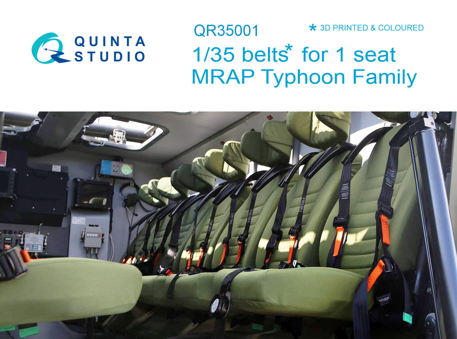 Quinta Studio - 1/35 MRAP Typhoon Family belts for 1 seat QR35001 for all kits