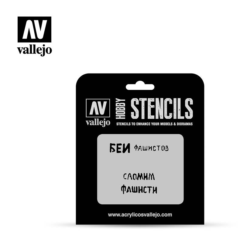 ST-AFV004 - Vallejo Hobby Stencils - Russian slogans WWII No. 1 - SCALE 1/35