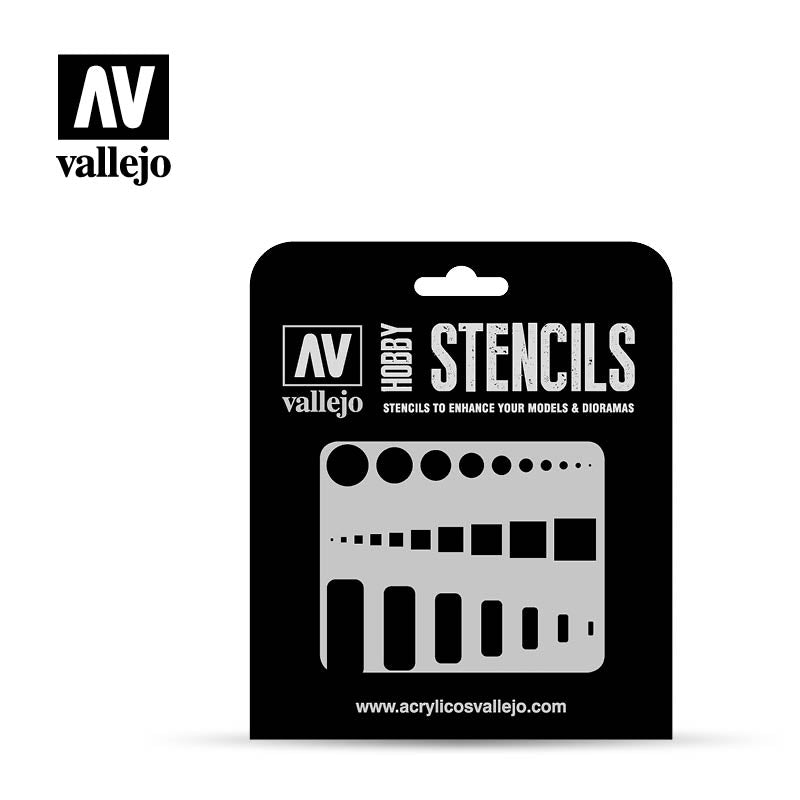 ST-AIR003 - Vallejo Hobby Stencils - Manhole Covers - SCALE 1/32 1/48 & 1/72